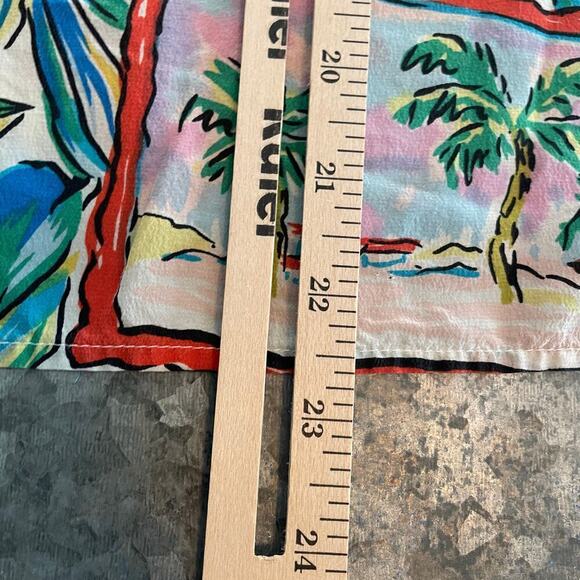 Vintage SILK Robbie Bee Postcard Tropical Floral Shirt Womens M/L Aloha Relaxed - Picture 8 of 8